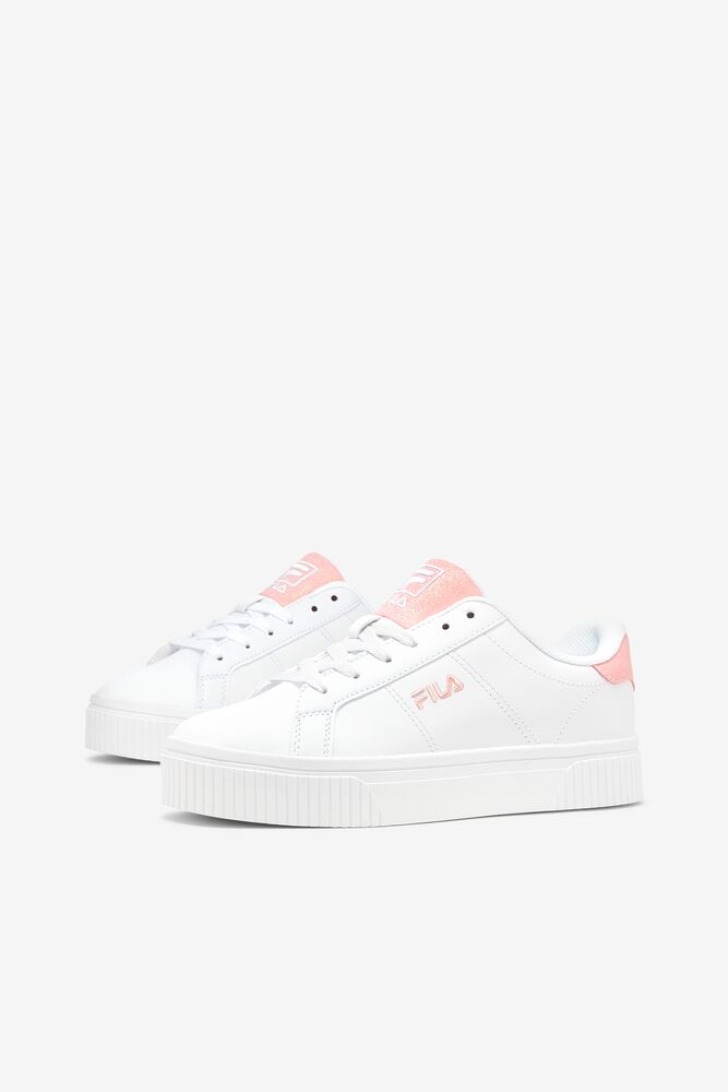 Tenis Fila Panache Glitter Sneakers Mujer Blancas Blancas Rosas | 586294ISZ