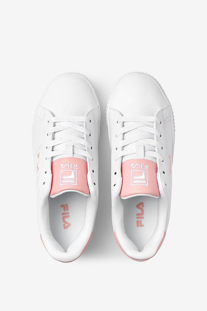 Tenis Fila Panache Glitter Sneakers Mujer Blancas Blancas Rosas | 586294ISZ