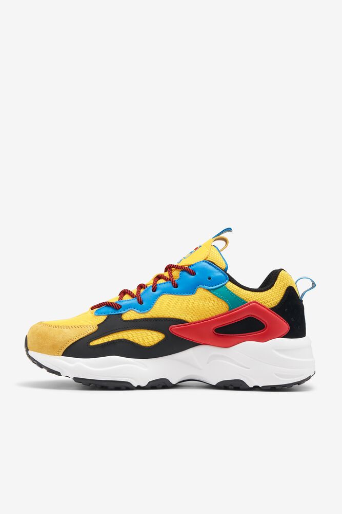 Tenis Fila Ray Tracer Festival Sneakers Hombre Amarillo Negras Azules | 346287CTX