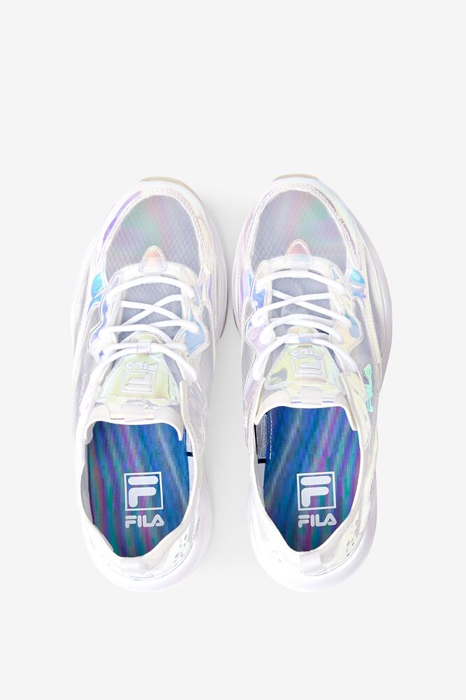 Tenis Fila Ray Tracer Iridescent Sneakers Mujer Blancas Blancas | 385649QCS