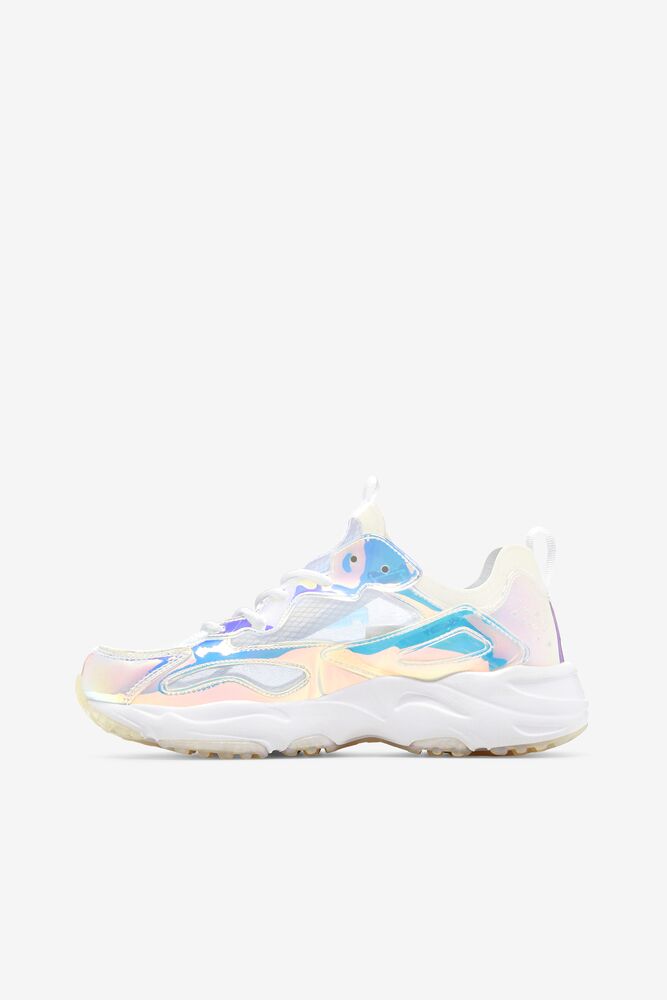 Tenis Fila Ray Tracer Iridescent Sneakers Mujer Blancas Blancas | 385649QCS