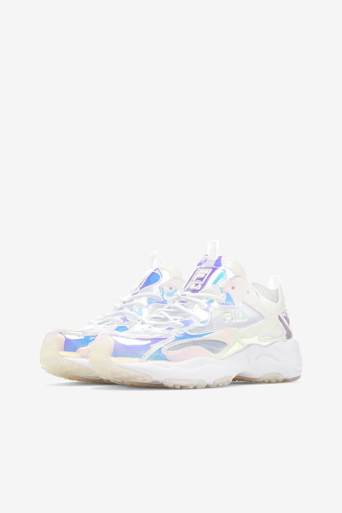 Tenis Fila Ray Tracer Iridescent Sneakers Mujer Blancas Blancas | 385649QCS