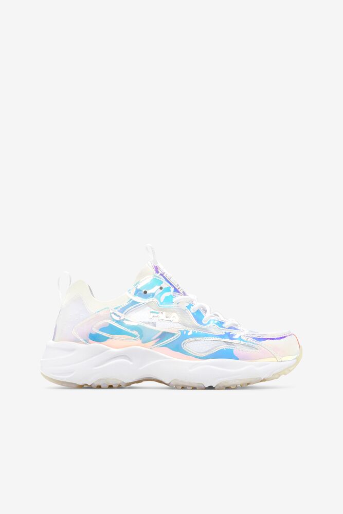 Tenis Fila Ray Tracer Iridescent Sneakers Mujer Blancas Blancas | 385649QCS