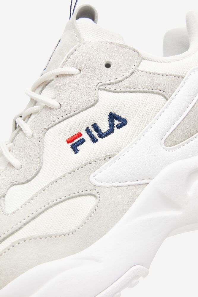 Tenis Fila Ray Tracer Lab Premium Sneakers Unisex Blancas Blancas Plateadas | 346970JQM