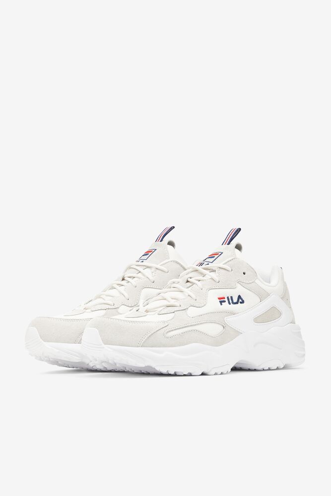 Tenis Fila Ray Tracer Lab Premium Sneakers Unisex Blancas Blancas Plateadas | 346970JQM