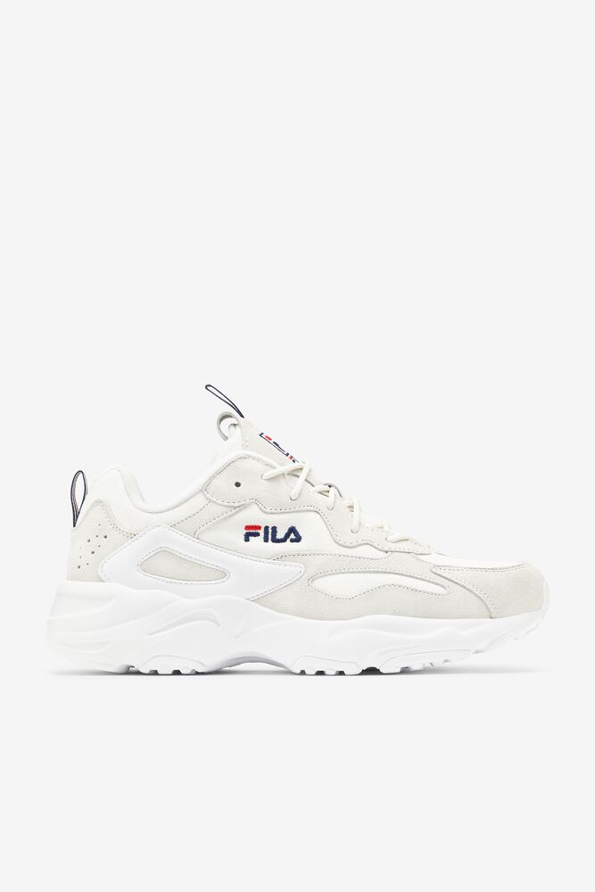 Tenis Fila Ray Tracer Lab Premium Sneakers Unisex Blancas Blancas Plateadas | 346970JQM