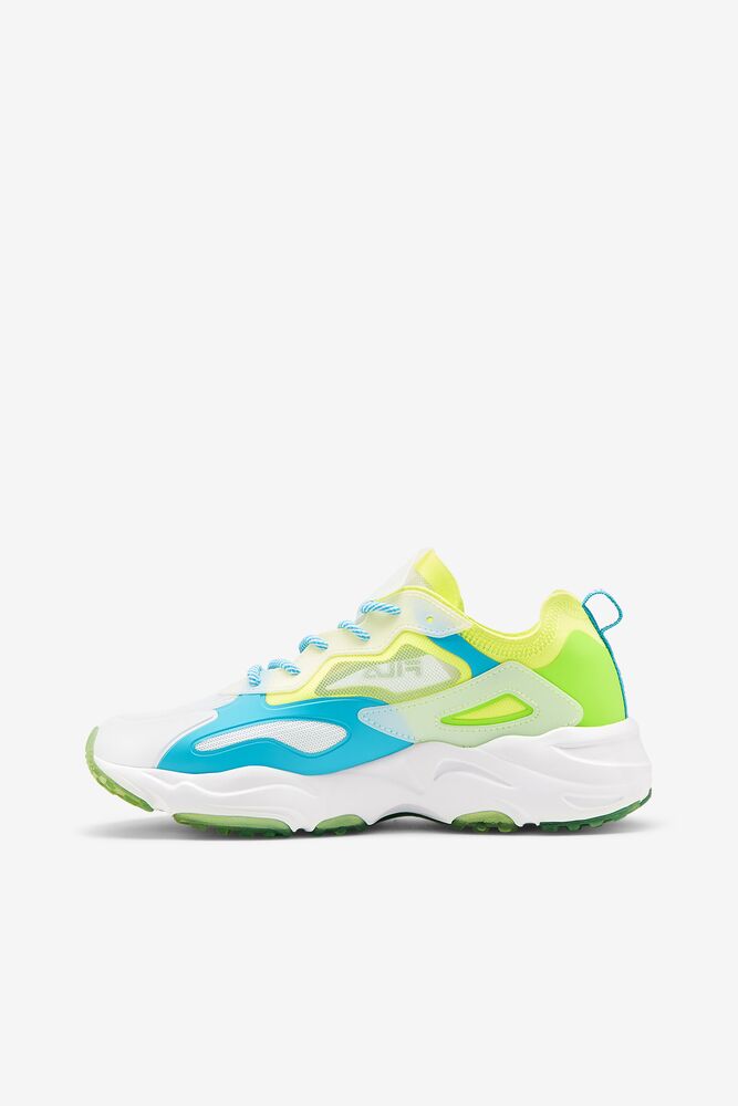 Tenis Fila Ray Tracer Lite Sneakers Mujer Amarillo Verde Azules | 672504DSV