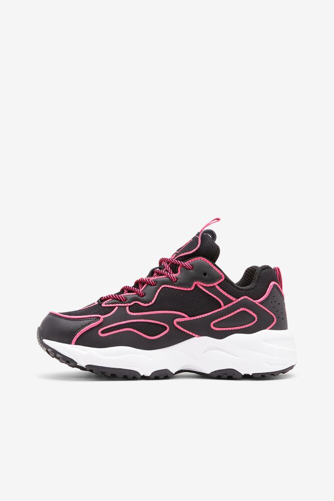 Tenis Fila Ray Tracer Neon Sneakers Mujer Blk/Pglo/Wht | 518927LAN