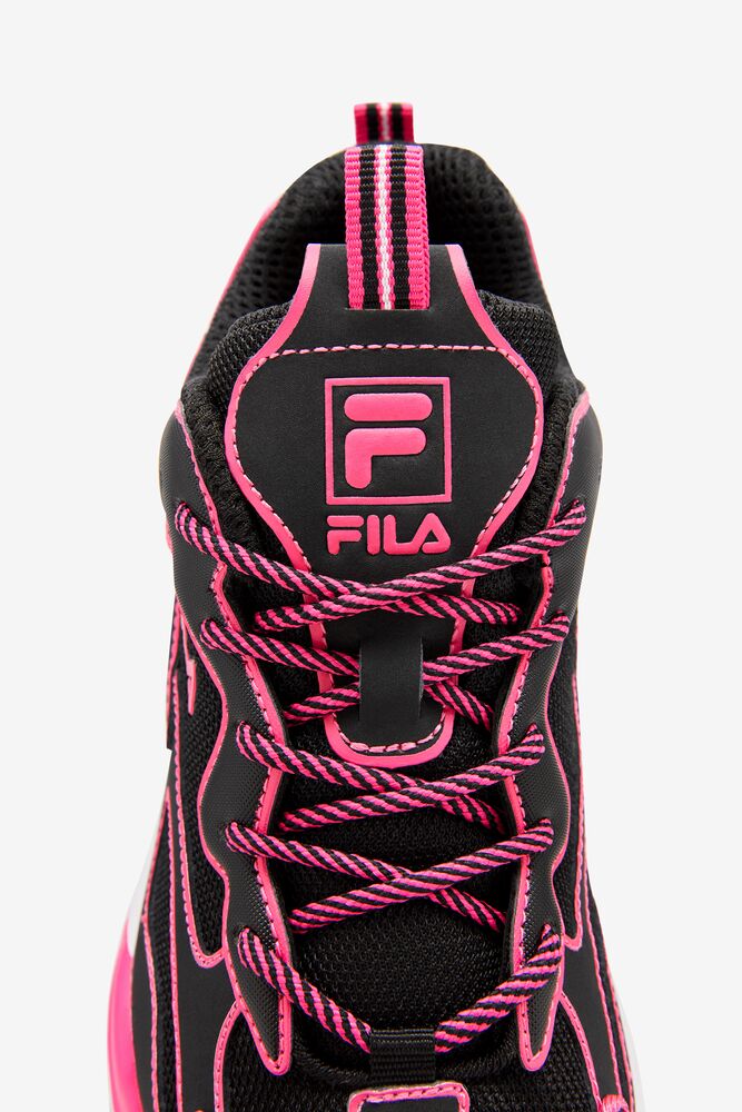 Tenis Fila Ray Tracer Neon Sneakers Mujer Blk/Pglo/Wht | 518927LAN