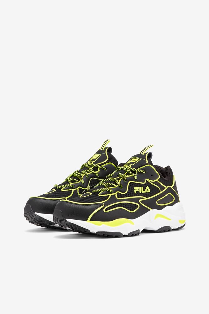 Tenis Fila Ray Tracer Neon Sneakers Mujer Blk/Sfty/Wht | 019285FBA