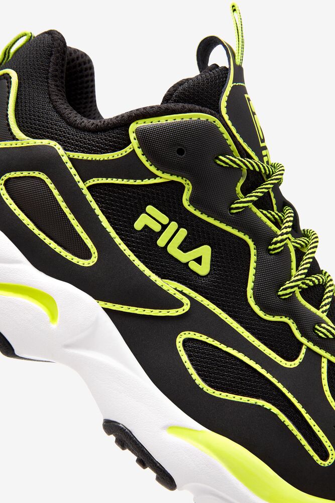 Tenis Fila Ray Tracer Neon Sneakers Mujer Blk/Sfty/Wht | 019285FBA