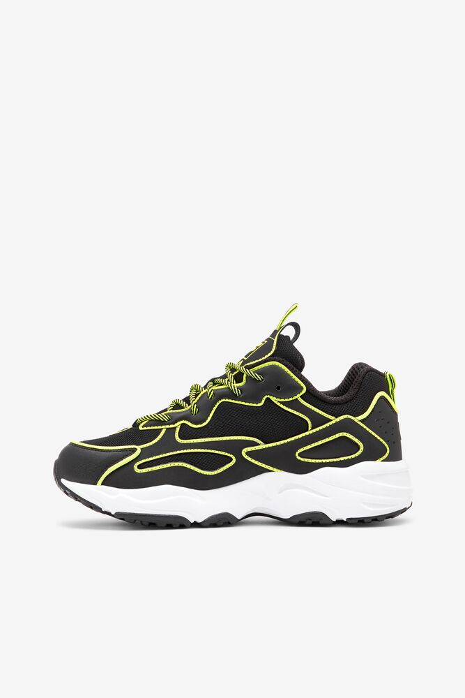 Tenis Fila Ray Tracer Neon Sneakers Mujer Blk/Sfty/Wht | 019285FBA