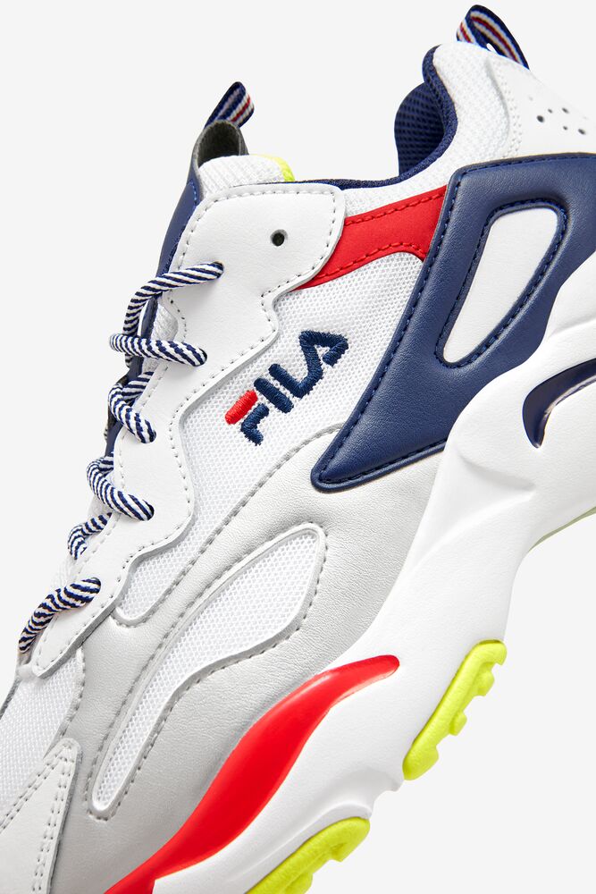 Tenis Fila Ray Tracer Sneakers Hombre Blancas Azul Marino Rojas | 298647HVA