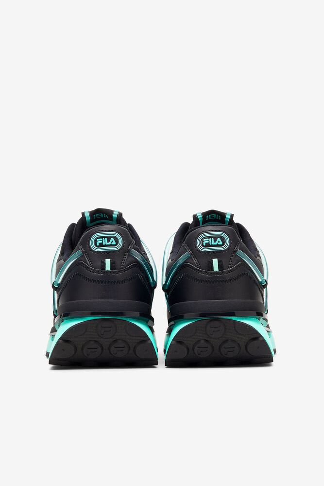 Tenis Fila Renno Gid Sneakers Hombre Negras Negras Verde Menta | 974283VND