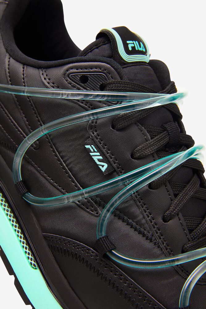 Tenis Fila Renno Gid Sneakers Hombre Negras Negras Verde Menta | 974283VND