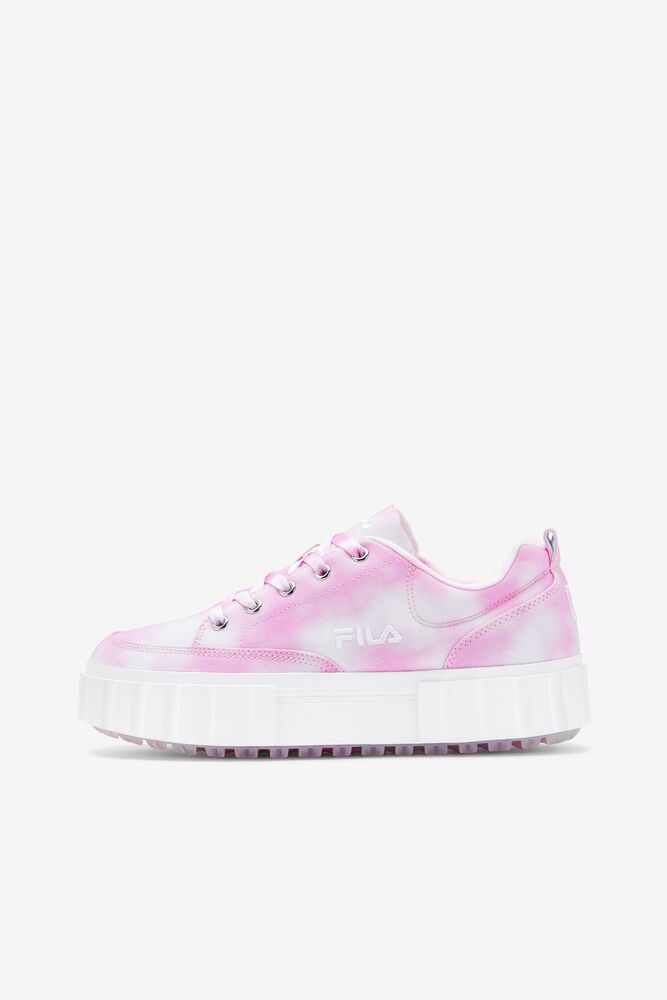 Tenis Fila Sandblast Low Mottled Tie Dye Sneakers Mujer Lavanda Blancas Blancas | 657218VXM