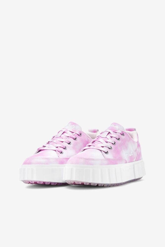 Tenis Fila Sandblast Low Mottled Tie Dye Sneakers Mujer Lavanda Blancas Blancas | 657218VXM