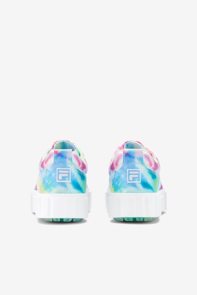 Tenis Fila Sandblast Low Mottled Tie Dye Sneakers Mujer Verde Azules Blancas | 135270OGA