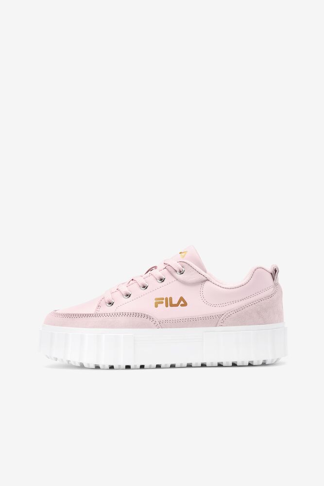 Tenis Fila Sandblast Low Sneakers Mujer Rosas Blancas Doradas | 431265WIR