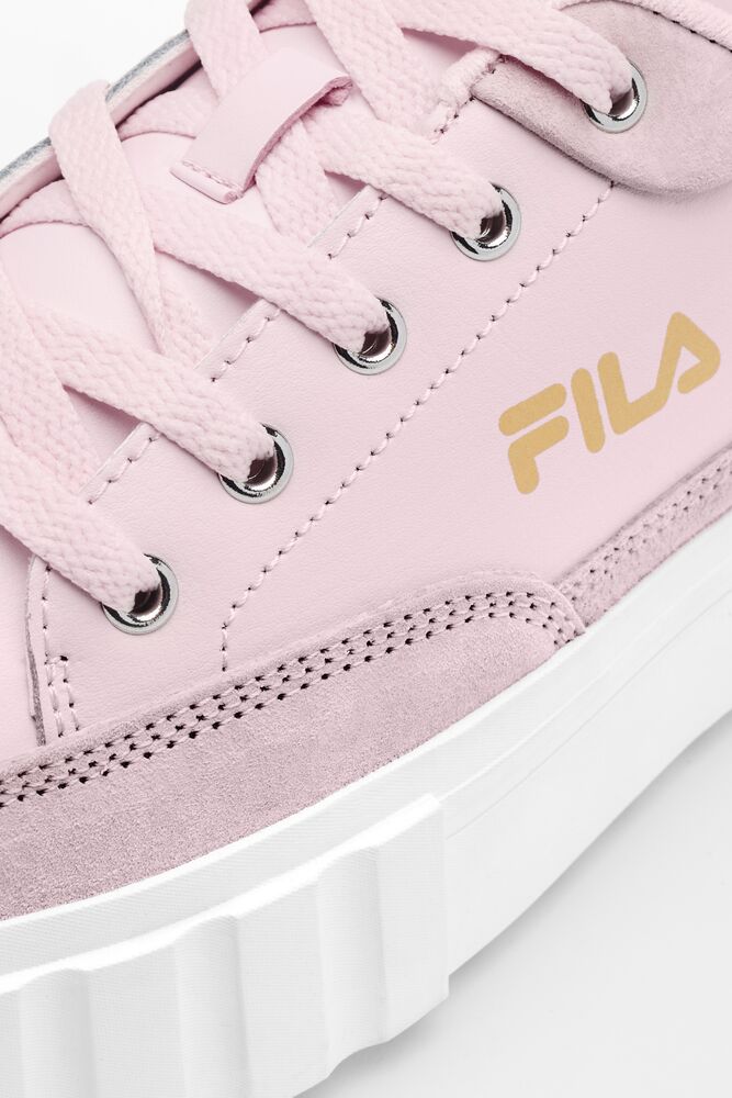 Tenis Fila Sandblast Low Sneakers Mujer Rosas Blancas Doradas | 431265WIR