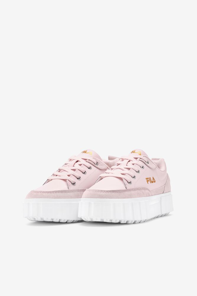 Tenis Fila Sandblast Low Sneakers Mujer Rosas Blancas Doradas | 431265WIR