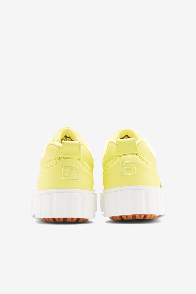 Tenis Fila Sandblast Low Sneakers Mujer Limón Blancas | 926380SWX