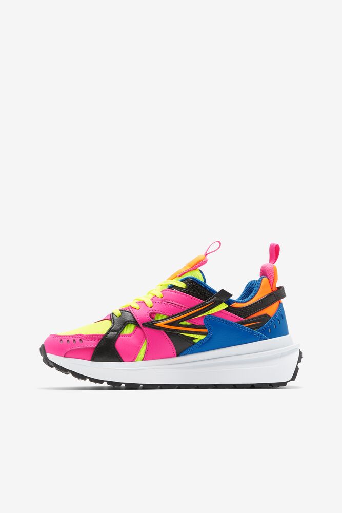 Tenis Fila Sandenal Sneakers Mujer Amarillo Rosas Azules | 207915OBA