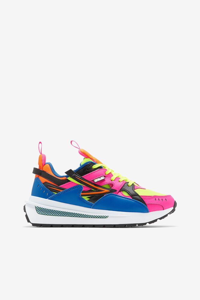 Tenis Fila Sandenal Sneakers Mujer Amarillo Rosas Azules | 207915OBA