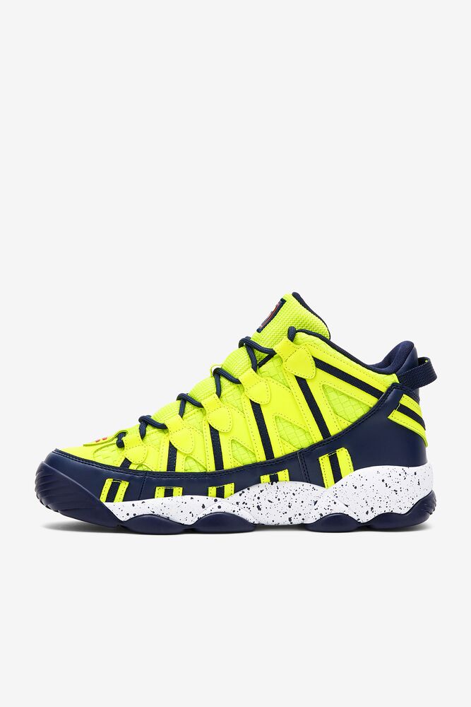 Tenis Fila Stackhouse Spaghetti Sneakers Hombre Amarillo Azul Marino Blancas | 506392IBG