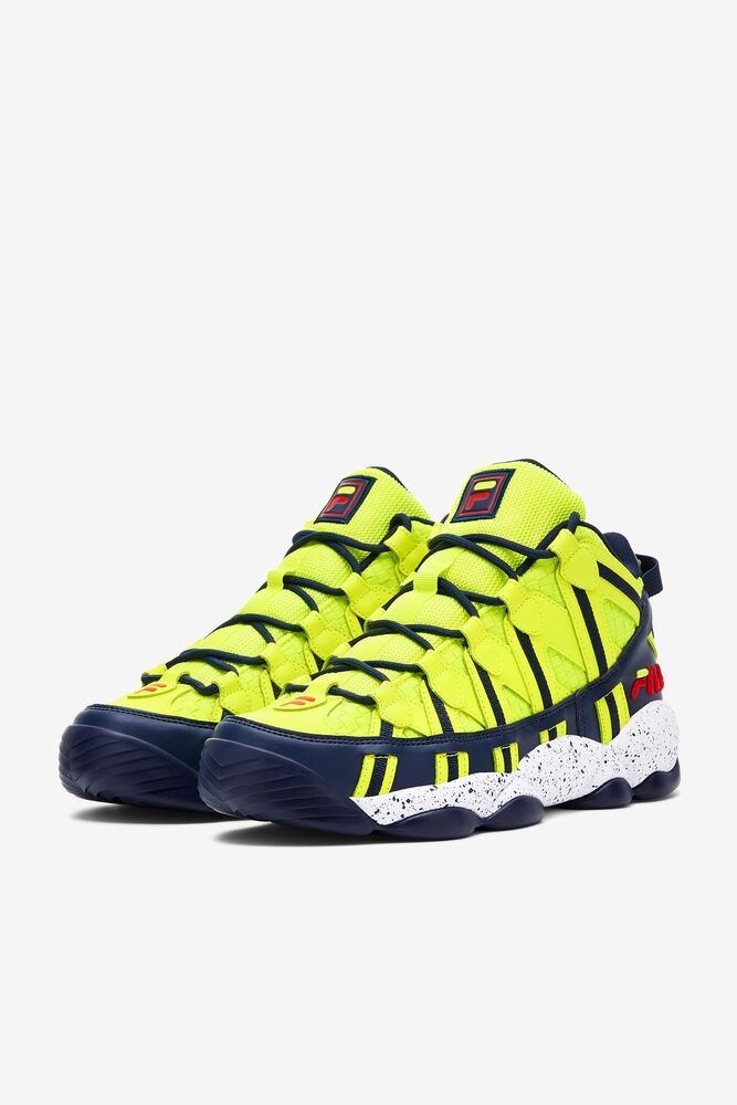 Tenis Fila Stackhouse Spaghetti Sneakers Hombre Amarillo Azul Marino Blancas | 506392IBG