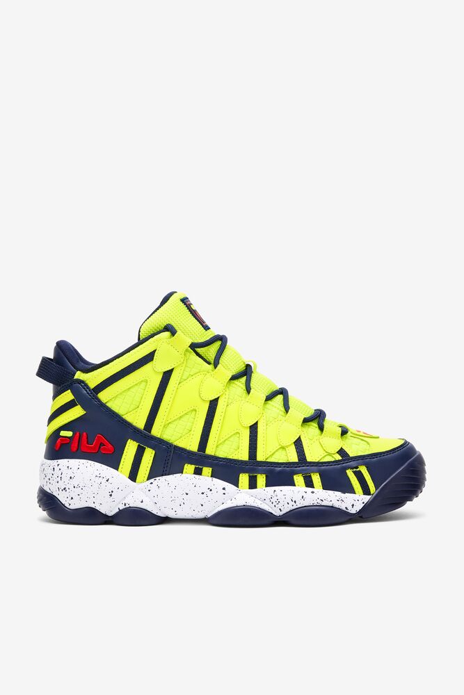 Tenis Fila Stackhouse Spaghetti Sneakers Hombre Amarillo Azul Marino Blancas | 506392IBG