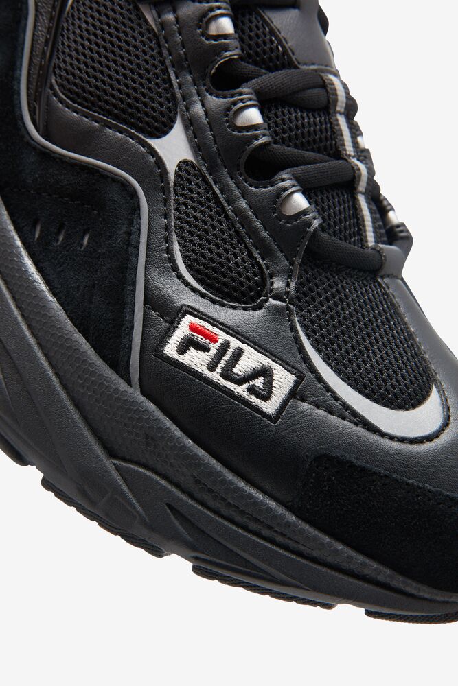 Tenis Fila Trigate Plus Sneakers Hombre Negras Azul Marino Plateadas | 802719CNK