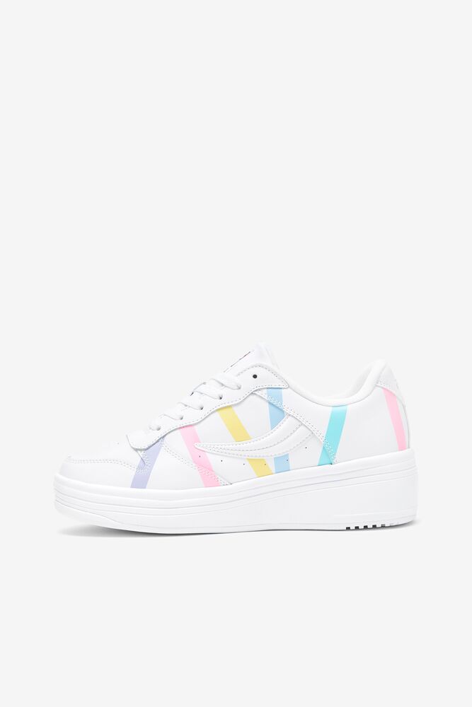 Tenis Fila Wx-100 Stripe Sneakers Mujer Blancas Azules | 901564HQM