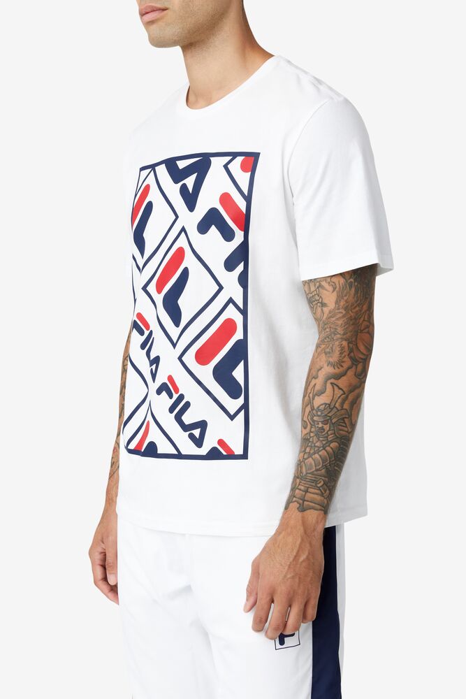 Tops Fila Adao Graphic Tee Hombre Blancas | 825307XGI