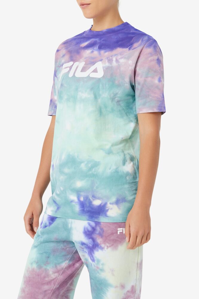 Tops Fila Alivia Tie Dye Tee Mujer Azules | 867295FNV