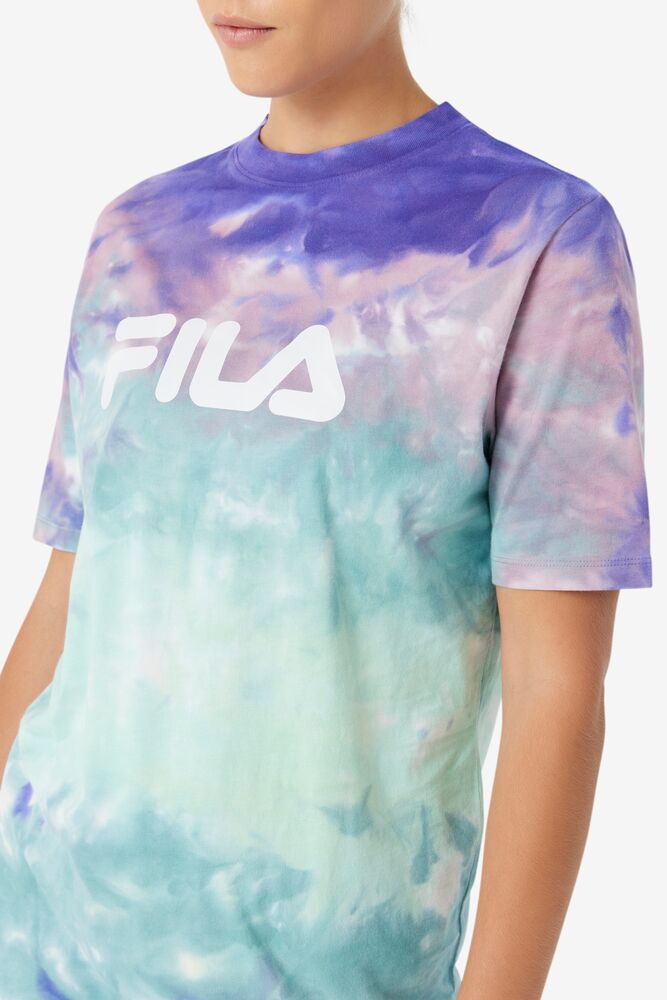 Tops Fila Alivia Tie Dye Tee Mujer Azules | 867295FNV