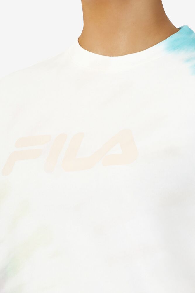 Tops Fila Alivia Tie Dye Tee Mujer Creme | 106572ZIQ