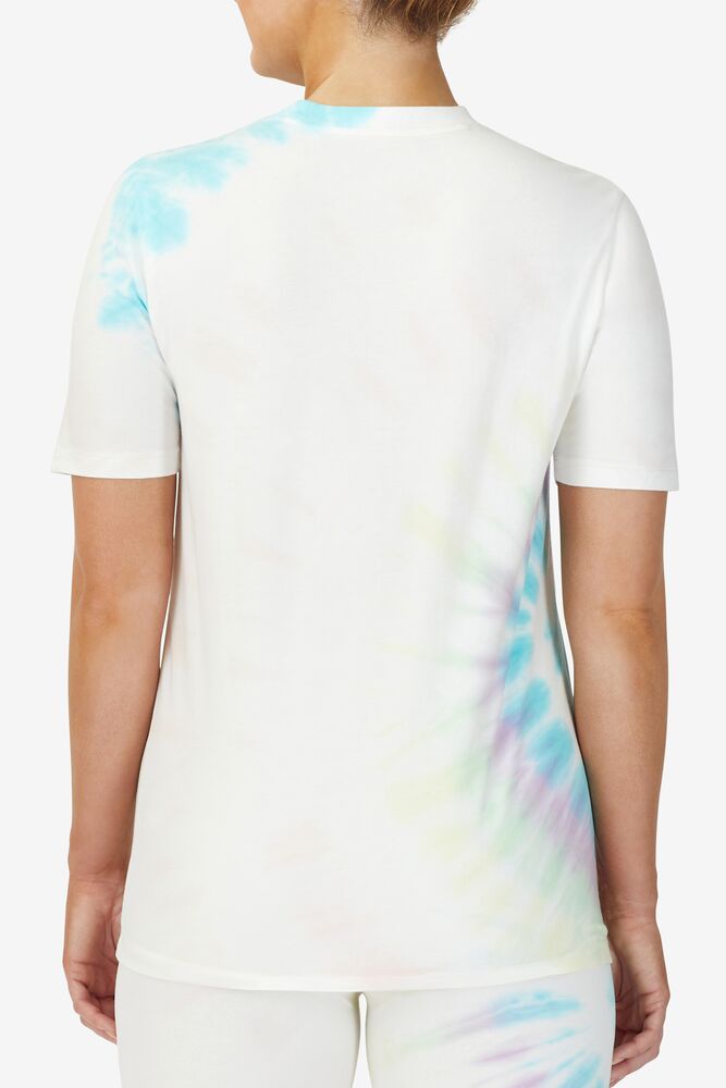 Tops Fila Alivia Tie Dye Tee Mujer Creme | 106572ZIQ