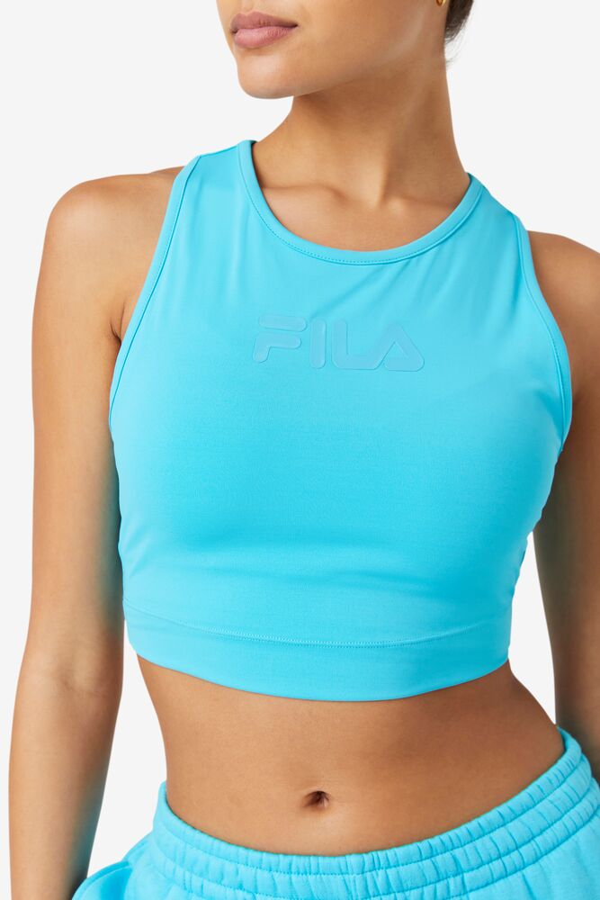 Tops Fila Alva Crop Top Mujer Azules | 954213SUT