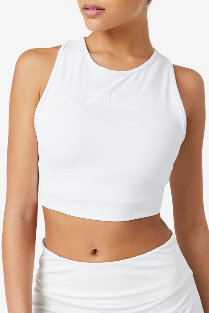 Tops Fila Alva Crop Top Mujer Blancas | 842753ETP