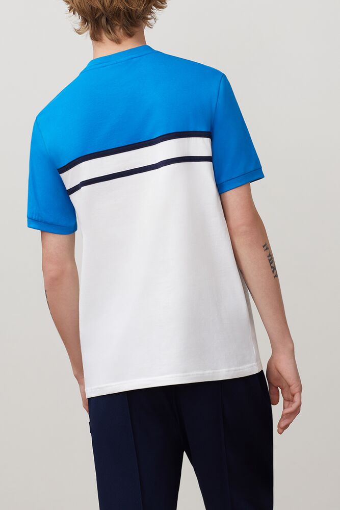 Tops Fila Baldi Tee Hombre Drblu/Peac/Wht | 165920ALU