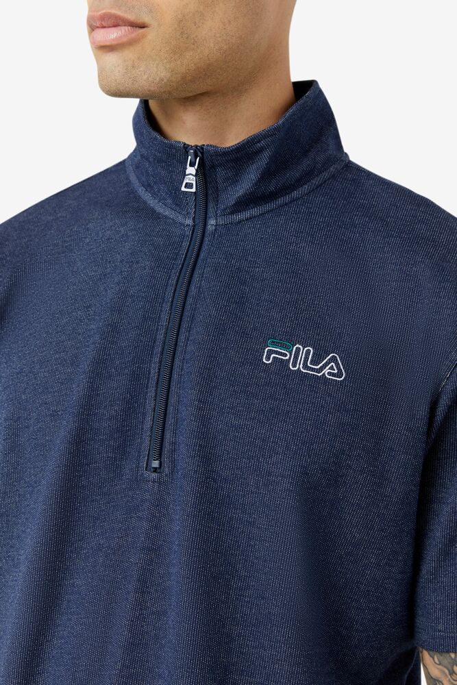 Tops Fila Begich 1/2 Zip Top Hombre Blancas Verde | 306175BQZ