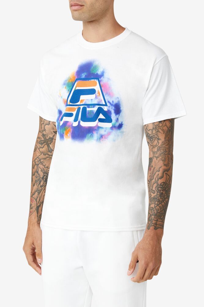 Tops Fila Boniface Tie Dye Tee Hombre Blancas | 367195CZB