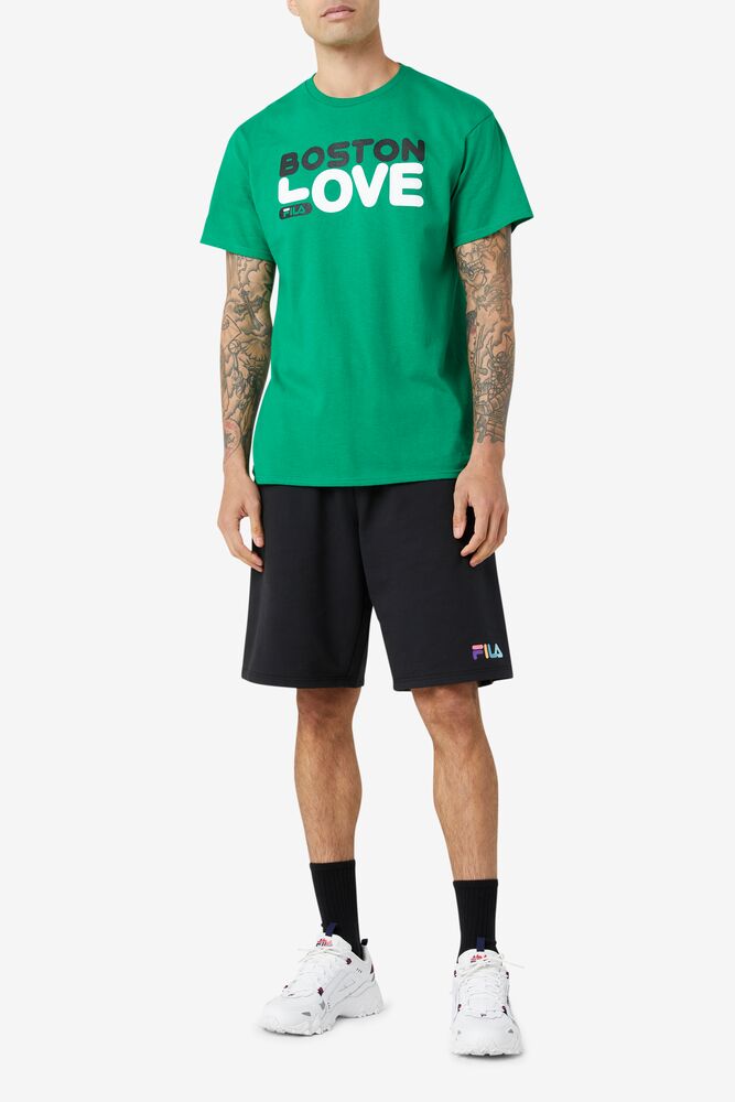 Tops Fila Boston Love Tee Hombre Ferngreen | 385429RDJ