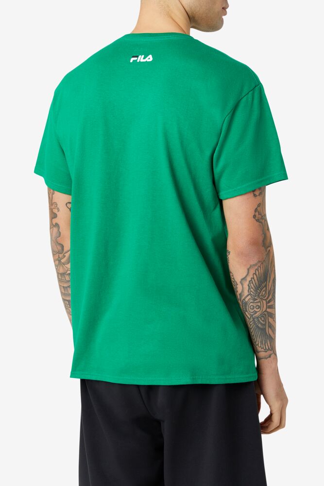 Tops Fila Boston Love Tee Hombre Ferngreen | 385429RDJ