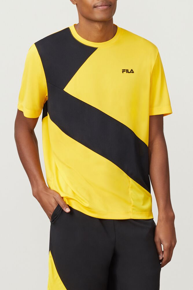 Tops Fila Break Point Slash Crew Hombre Blancas Negras | 468590ZHA