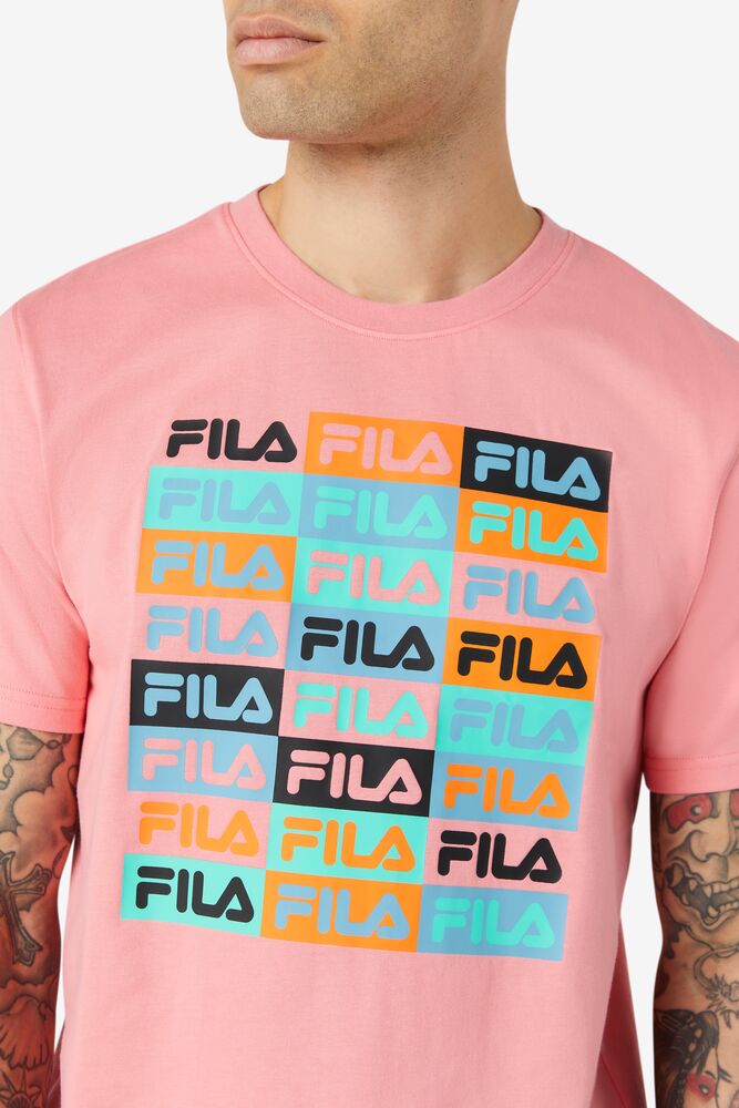 Tops Fila Broden Tee Hombre 687 Bubble Gum | 467582IZE