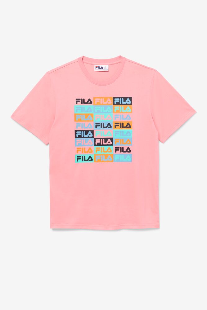 Tops Fila Broden Tee Hombre 687 Bubble Gum | 467582IZE