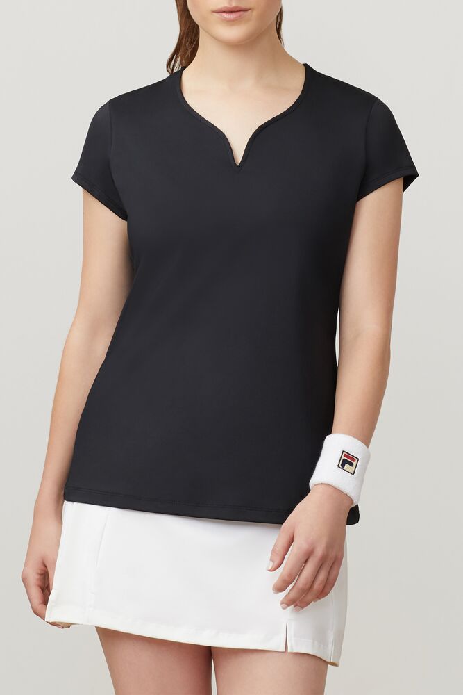 Tops Fila Cap Sleeve Top Mujer Negras | 251409VGR