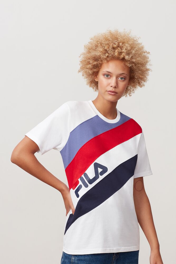 Tops Fila Cho Tee Mujer Wht/Peac/Cred/M | 075143APS